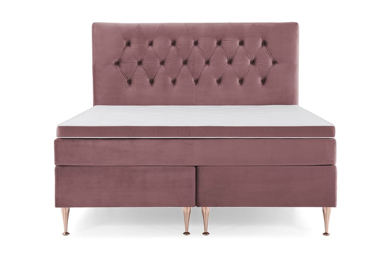 Royal Velvet Komplett Sängpaket 160x200 cm - Rosa med Höga Rosében - Möbler - Säng - Kontinentalsäng