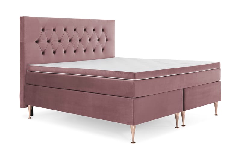 Royal Velvet Komplett Sängpaket 160x200 cm - Rosa med Höga Rosében - Möbler - Säng - Kontinentalsäng
