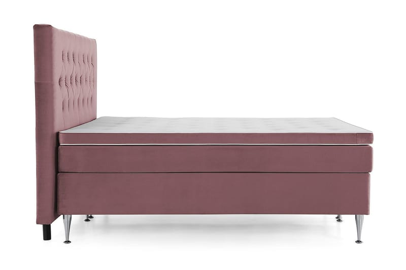 Royal Velvet Komplett Sängpaket 160x200 cm - Rosa med Höga Silverben - Möbler - Säng - Kontinentalsäng