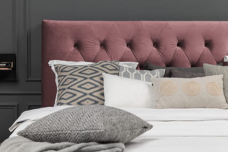 Royal Velvet Komplett Sängpaket 160x200 cm - Rosa med Låga Guldben - Möbler - Säng - Kontinentalsäng