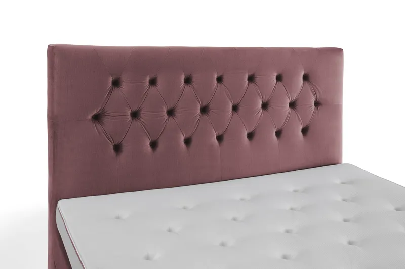 Royal Velvet Komplett Sängpaket 160x200 cm - Rosa med Låga Guldben - Möbler - Säng - Kontinentalsäng