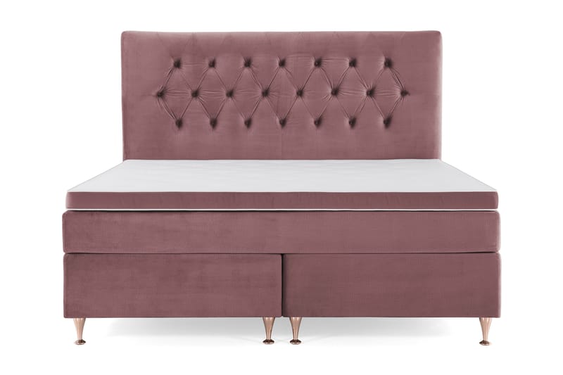 Royal Velvet Komplett Sängpaket 160x200 cm - Rosa med Låga Rosében - Möbler - Säng - Kontinentalsäng