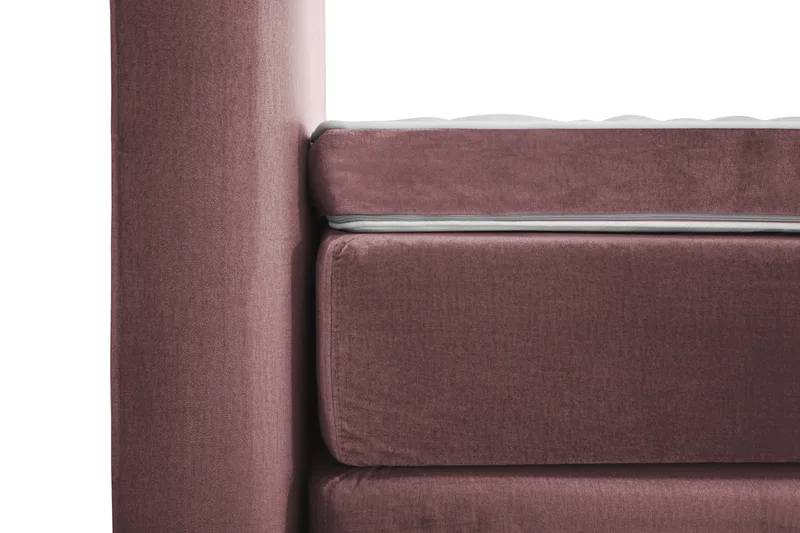 Royal Velvet Komplett Sängpaket 160x200 cm - Rosa med Låga Svarta Ben - Möbler - Säng - Kontinentalsäng