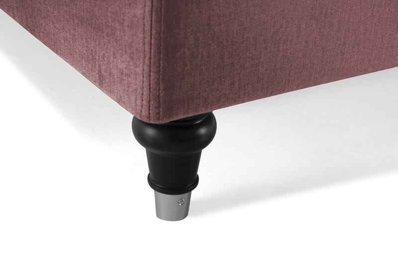 Royal Velvet Komplett Sängpaket 160x200 cm - Rosa med Svarvade ben - Möbler - Säng - Kontinentalsäng