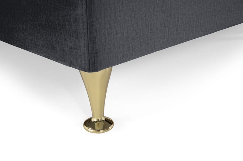 Royal Velvet Komplett Sängpaket 160x200 cm - Svart med Låga Guldben - Möbler - Säng - Kontinentalsäng