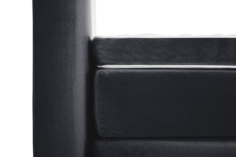 Royal Velvet Komplett Sängpaket 160x200 cm - Svart med Låga Silverben - Möbler - Säng - Komplett sängpaket