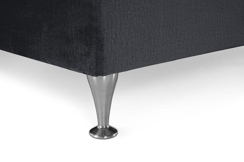 Royal Velvet Komplett Sängpaket 160x200 cm - Svart med Låga Silverben - Möbler - Säng - Komplett sängpaket