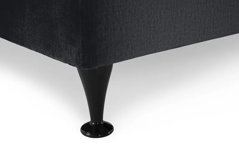 Royal Velvet Komplett Sängpaket 160x200 cm - Svart med Låga Svarta Ben - Möbler - Säng - Kontinentalsäng