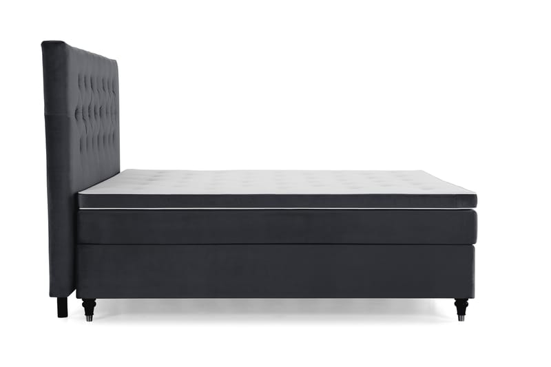 Royal Velvet Komplett Sängpaket 160x200 cm - Svart med Svarvade Ben - Möbler - Säng - Kontinentalsäng