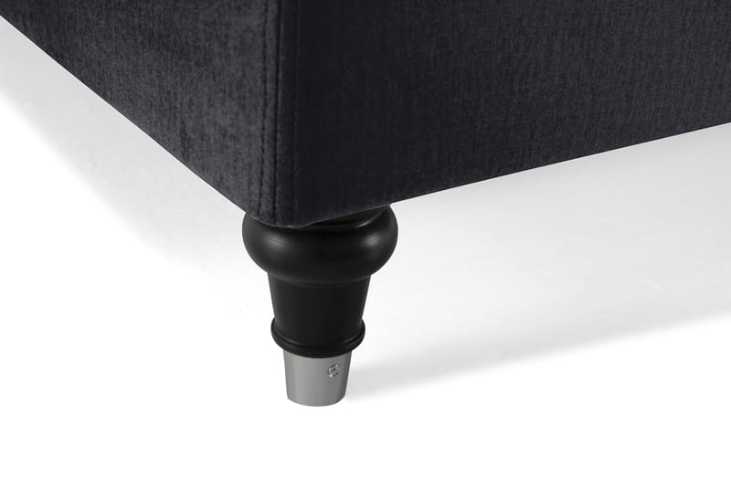 Royal Velvet Komplett Sängpaket 160x200 cm - Svart med Svarvade Ben - Möbler - Säng - Kontinentalsäng