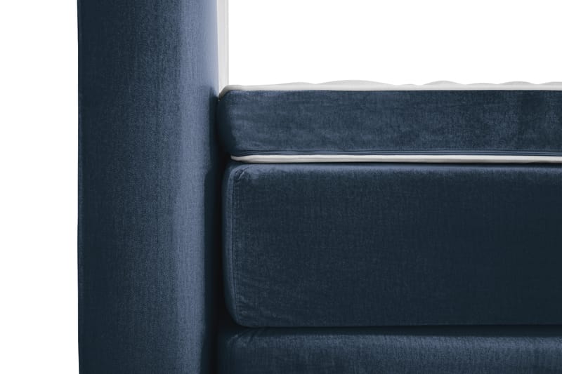 Royal Velvet Komplett Sängpaket 160x200 - Mörkblå med Låga Silverben - Komplett sängpaket - Kontinentalsäng - Dubbelsäng