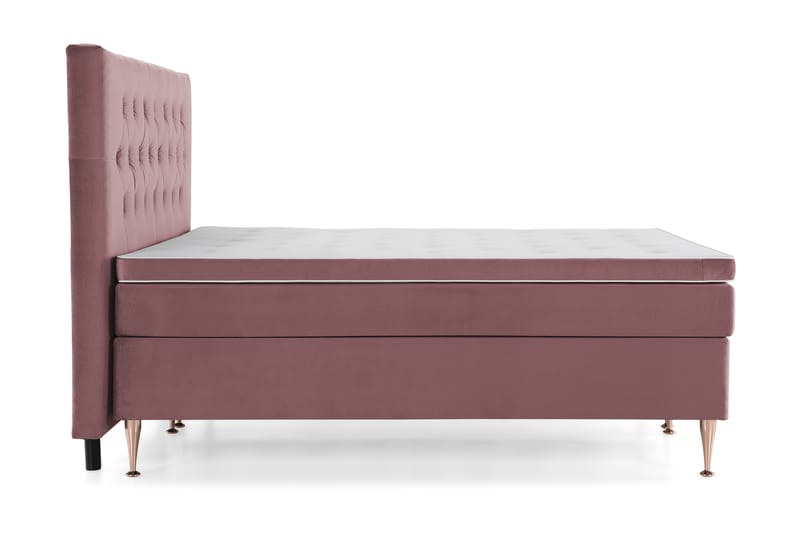 Royal Velvet Komplett Sängpaket 160x200 - Rosa med Höga Rosében - Kontinentalsäng - Dubbelsäng