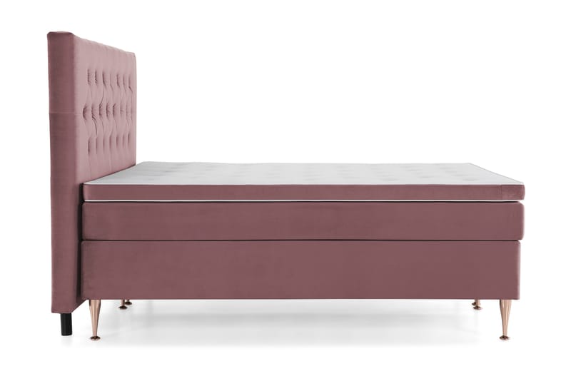 Royal Velvet Komplett Sängpaket 160x200 - Rosa med Höga Rosében - Möbler - Säng - Kontinentalsäng