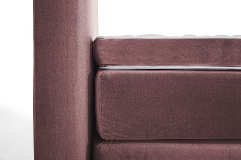 Royal Velvet Komplett Sängpaket 160x200 - Rosa med Låga Guldben - Komplett sängpaket - Kontinentalsäng - Dubbelsäng