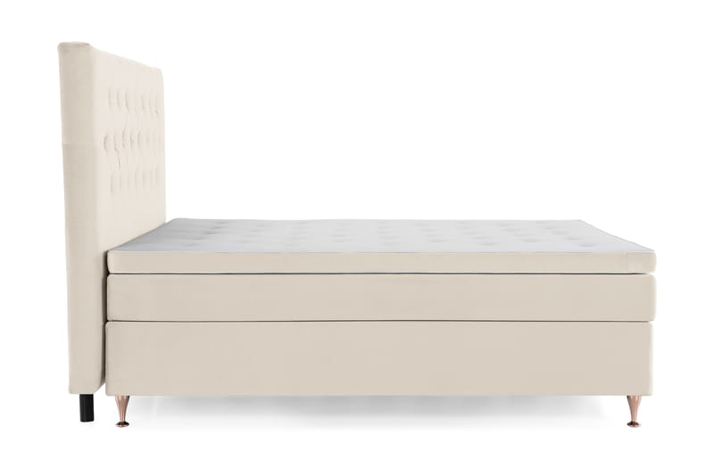 Royal Velvet Komplett Sängpaket 180x200  Beige med låga r - Beige med låga rosében - Kontinentalsäng
