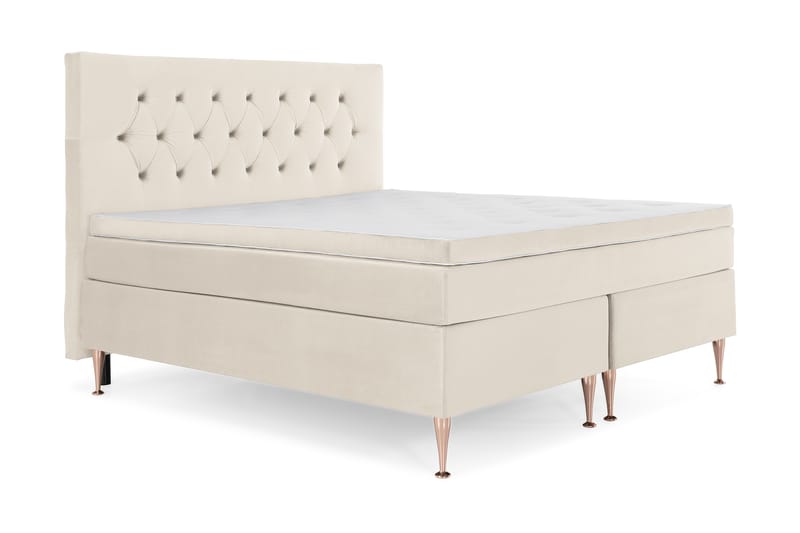 Royal Velvet Komplett Sängpaket 180x200 cm - Beige med höga rosében - Möbler - Säng - Kontinentalsäng