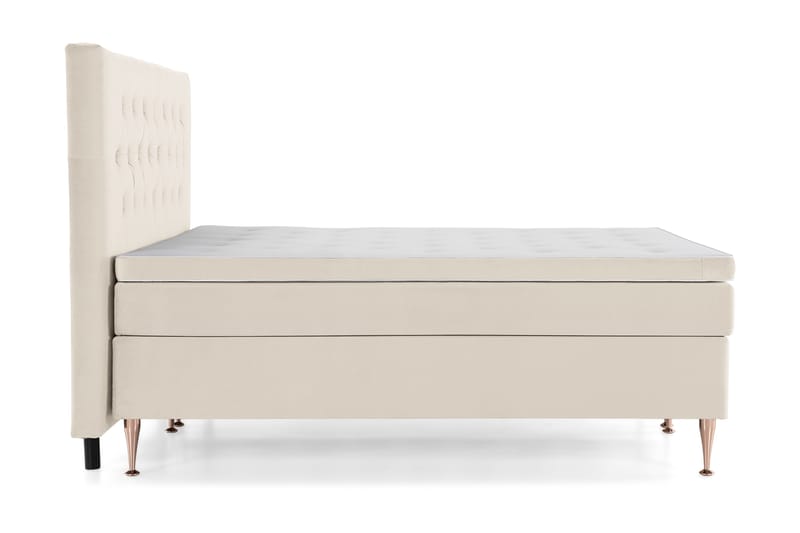 Royal Velvet Komplett Sängpaket 180x200 cm - Beige med höga rosében - Möbler - Säng - Kontinentalsäng