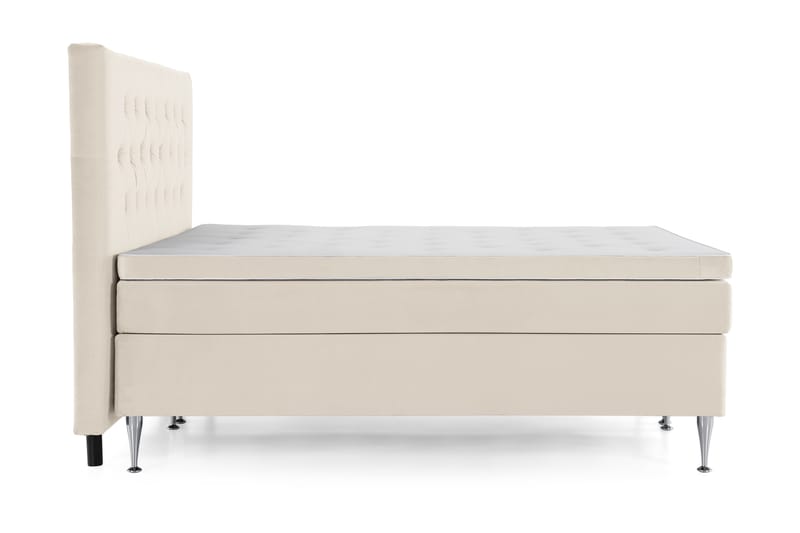 Royal Velvet Komplett Sängpaket 180x200 cm - Beige med höga silverben - Möbler - Säng - Kontinentalsäng