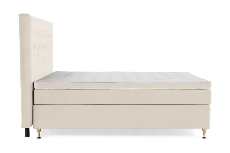 Royal Velvet Komplett Sängpaket 180x200 cm - Beige med låga guldben - Möbler - Säng - Kontinentalsäng