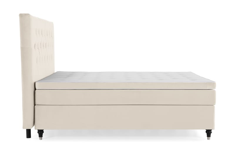 Royal Velvet Komplett Sängpaket 180x200 cm - Beige med svarta svarvade ben - Möbler - Säng - Komplett sängpaket