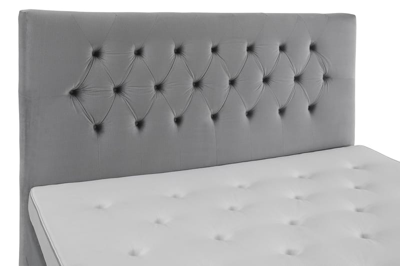 Royal Velvet Komplett Sängpaket 180x200 cm - Ljusgrå med Höga Rosében - Möbler - Säng - Kontinentalsäng