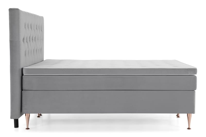 Royal Velvet Komplett Sängpaket 180x200 cm - Ljusgrå med Höga Rosében - Möbler - Säng - Kontinentalsäng