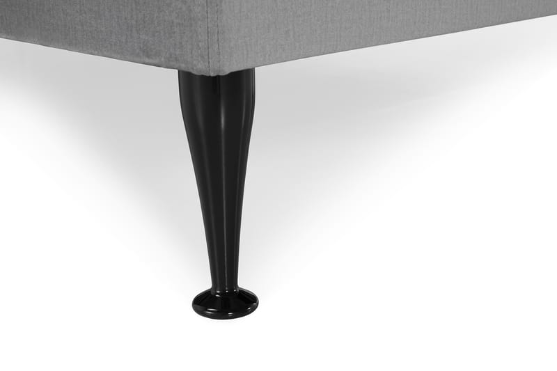 Royal Velvet Komplett Sängpaket 180x200 cm - Ljusgrå med Höga Svarta Ben - Möbler - Säng - Komplett sängpaket