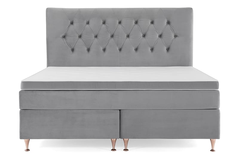Royal Velvet Komplett Sängpaket 180x200 cm - Ljusgrå med Låga Rosében - Möbler - Säng - Komplett sängpaket