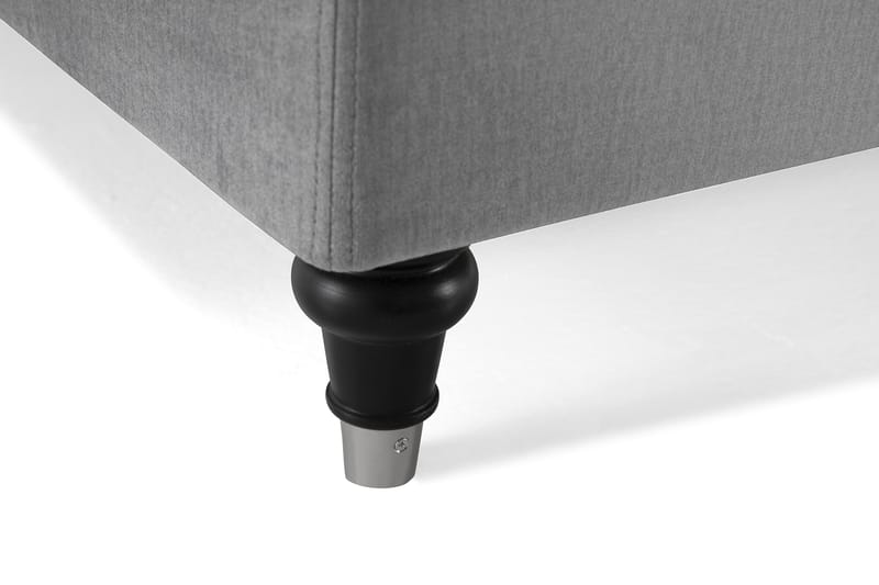 Royal Velvet Komplett Sängpaket 180x200 cm - Ljusgrå med Låga Svarvade Ben - Möbler - Säng - Kontinentalsäng