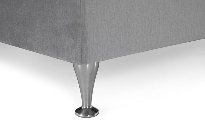 Royal Velvet Komplett Sängpaket 180x200 cm - Ljusgrå Sammet/Låga Silverben - Möbler - Säng - Kontinentalsäng