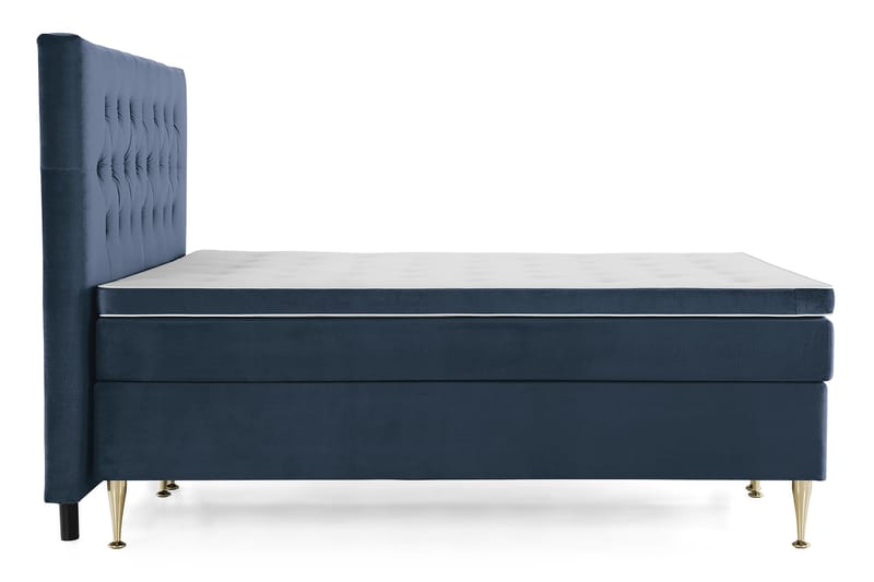 Royal Velvet Komplett Sängpaket 180x200 cm - Mörkblå med Höga Guldben - Möbler - Säng - Komplett sängpaket