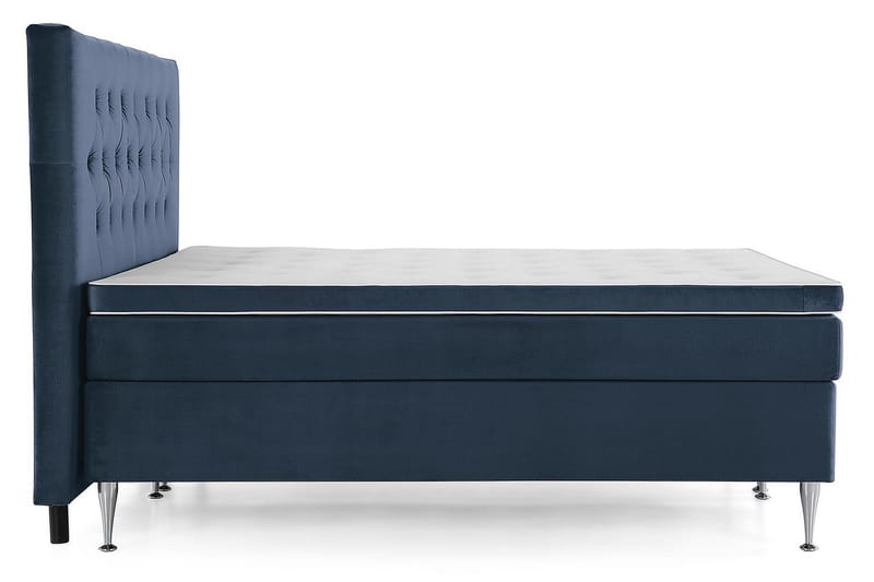 Royal Velvet Komplett Sängpaket 180x200 cm - Mörkblå med Höga Silverben - Möbler - Säng - Kontinentalsäng