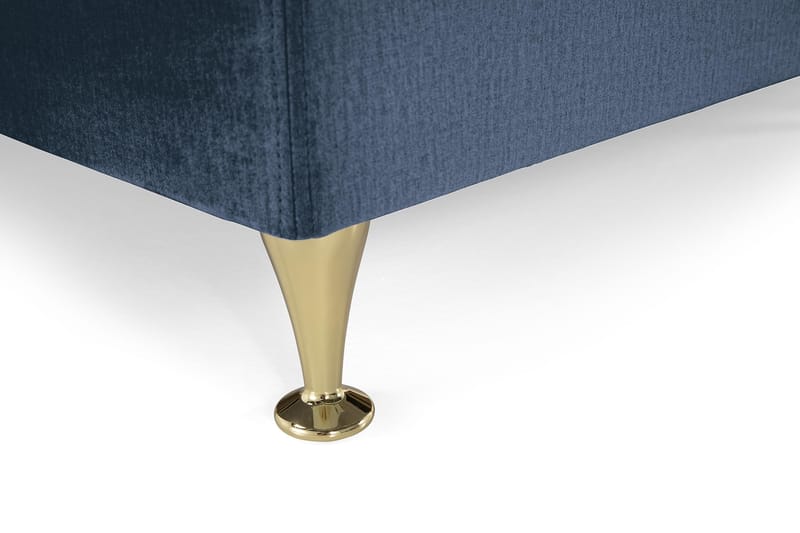 Royal Velvet Komplett Sängpaket 180x200 cm - Mörkblå med Låga Guldben - Möbler - Säng - Kontinentalsäng