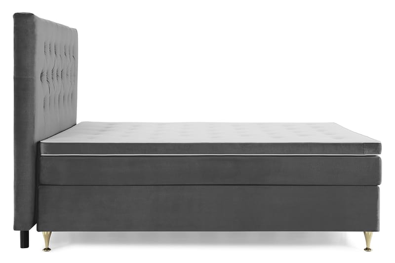 Royal Velvet Komplett S ängpaket 180x200 cm - Mörkgrå med Låga Guldben - Möbler - Säng - Kontinentalsäng