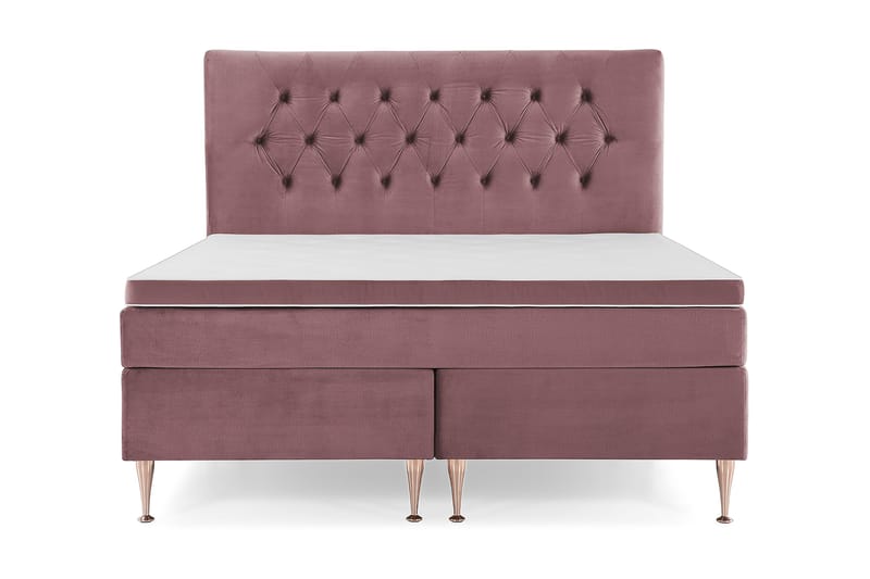 Royal Velvet Komplett Sängpaket 180x200 cm - Rosa med Höga Rosében - Möbler - Säng - Kontinentalsäng