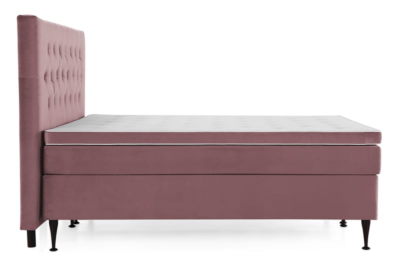 Royal Velvet Komplett Sängpaket 180x200 cm - Rosa med Höga Svarta Ben - Möbler - Säng - Komplett sängpaket