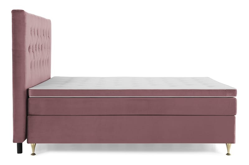 Royal Velvet Komplett Sängpaket 180x200 cm - Rosa med Låga Guldben - Möbler - Säng - Komplett sängpaket