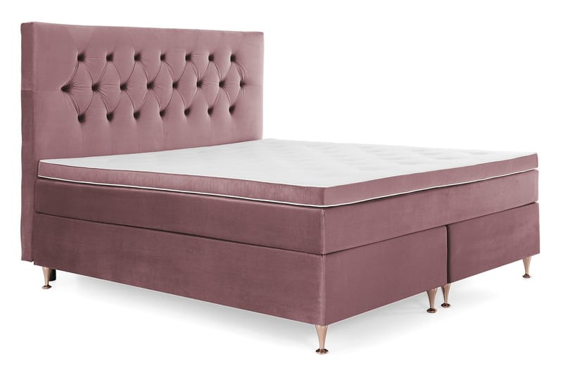 Royal Velvet Komplett Sängpaket 180x200 cm - Rosa med Låga Rosében - Möbler - Säng - Kontinentalsäng