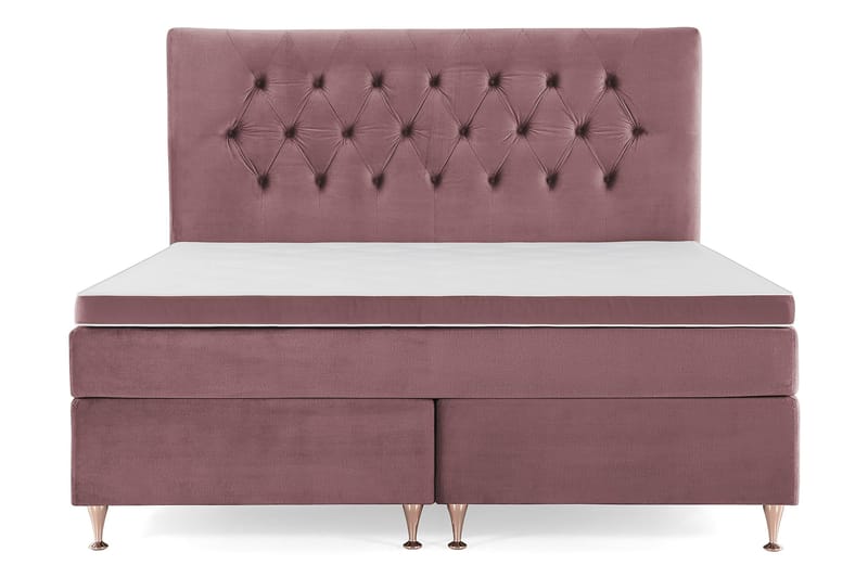 Royal Velvet Komplett Sängpaket 180x200 cm, Rosa med Låga Rosében