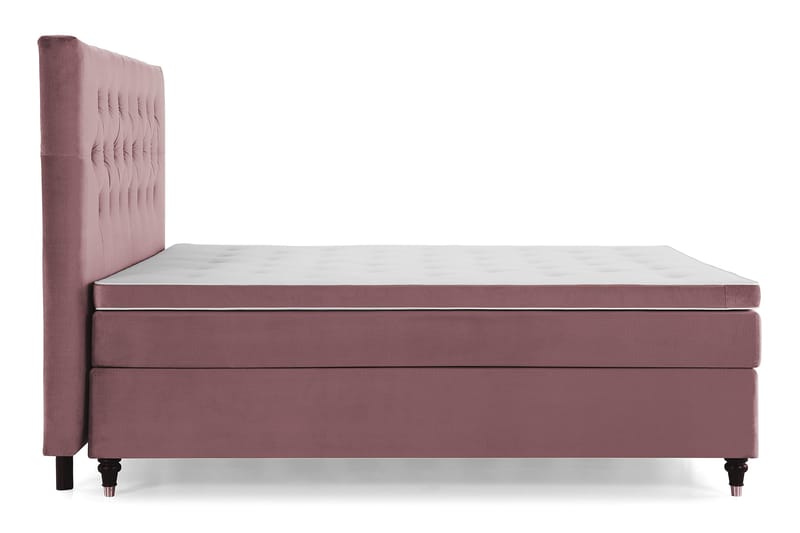 Royal Velvet Komplett Sängpaket 180x200 cm - Rosa med Svarvade ben - Möbler - Säng - Kontinentalsäng