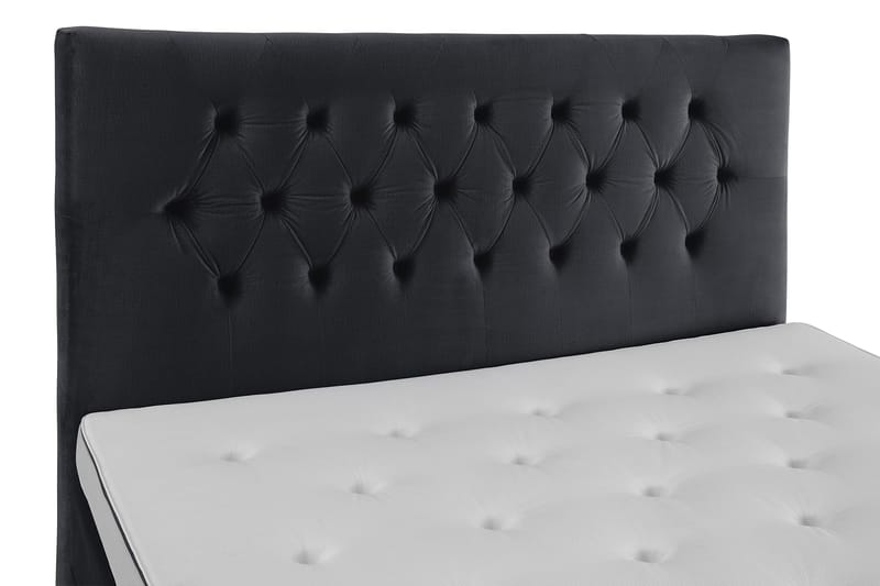 Royal Velvet Komplett Sängpaket 180x200 cm - Svart med Höga Rosében - Möbler - Säng - Kontinentalsäng