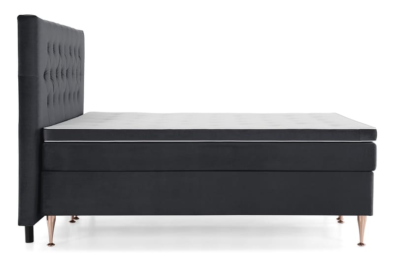 Royal Velvet Komplett Sängpaket 180x200 cm - Svart med Höga Rosében - Möbler - Säng - Kontinentalsäng