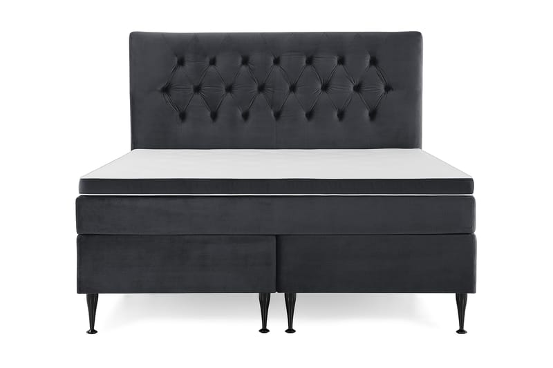 Royal Velvet Komplett Sängpaket 180x200 cm - Svart med Höga Svarta Ben - Möbler - Säng - Kontinentalsäng