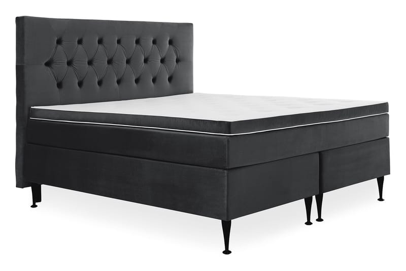 Royal Velvet Komplett Sängpaket 180x200 cm - Svart med Höga Svarta Ben - Möbler - Säng - Kontinentalsäng