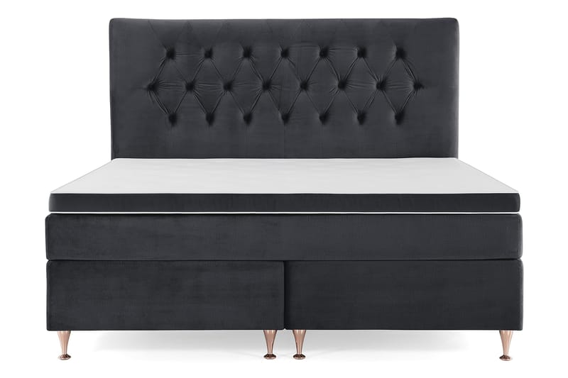 Royal Velvet Komplett Sängpaket 180x200 cm - Svart med Låga Rosében - Möbler - Säng - Komplett sängpaket
