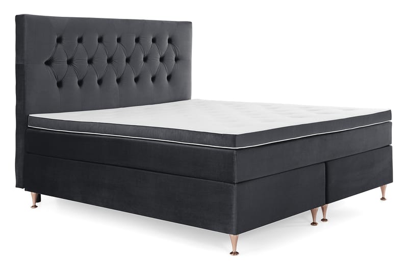 Royal Velvet Komplett Sängpaket 180x200 cm - Svart med Låga Rosében - Möbler - Säng - Kontinentalsäng