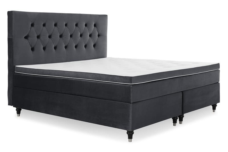 Royal Velvet Komplett Sängpaket 180x200 cm - Svart med Svarvade Ben - Möbler - Säng - Komplett sängpaket