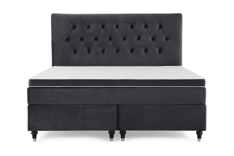 Royal Velvet Komplett Sängpaket 180x200 cm - Svart med Svarvade Ben - Möbler - Säng - Kontinentalsäng