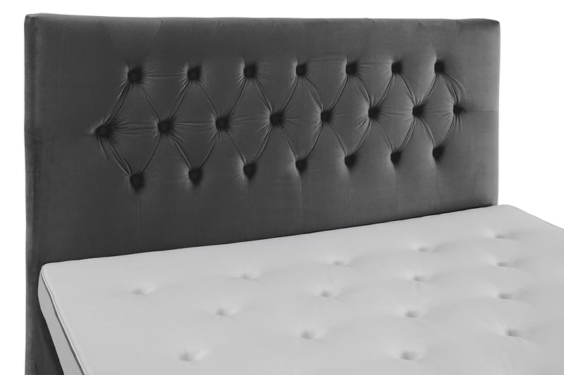 Royal Velvet Komplett Sängpaket 180x200 - Mörkgrå med Höga Guldben - Komplett sängpaket - Kontinentalsäng - Dubbelsäng