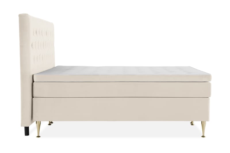 Royal Velvet Komplett Sängpaket 210x210  Beige med höga g - Beige med höga guldben - Kontinentalsäng - Familjesäng